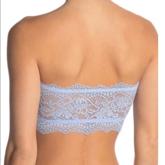 Free People Intimately Lace Bandeau Bras Lot (2) Bluemoon Quartz & Black Size XS - Picture 7 of 14
